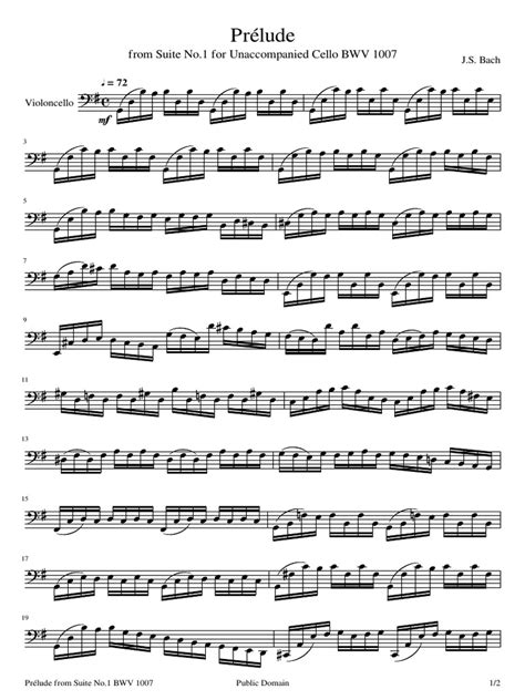 bach cello suite sheet music|bach cello prelude sheet music.